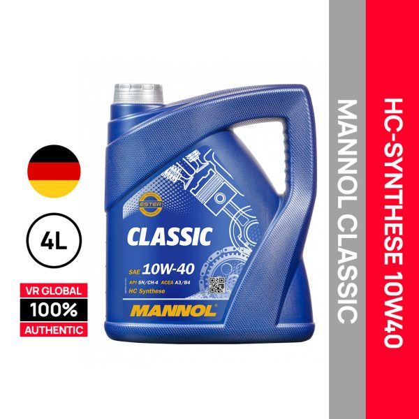 MANNOL CLASSIC 10W40 7501 HC-SYNTHESE ENGINE OIL GERMANY 4L